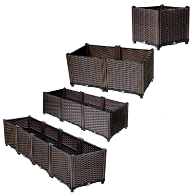 Frost Resistance Plastic Garden Planter Box Dekorasi Luar Ruangan Ngengat Bukti
