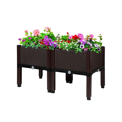 Indoor Outdoor Customized Plastic Raised Garden Planters Pada Kaki Antibeku