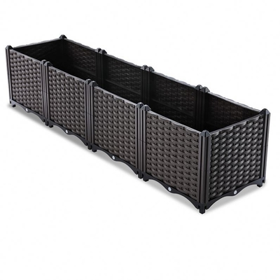 Restoran Patio Plastic Garden Planter Box 160 * 40 * 37cm Logo Disesuaikan