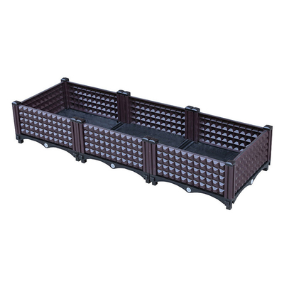 Desain Rotan Plastik Mengangkat Kotak Penanam Dekoratif Luar Ruangan 40 * 40 * 26CM