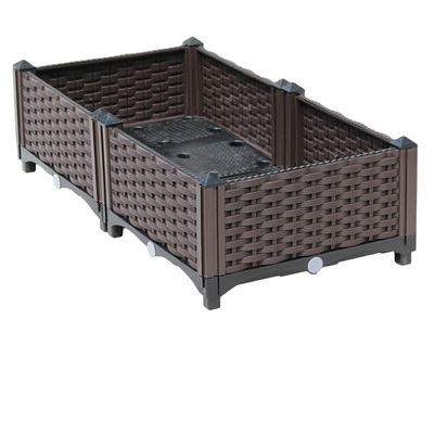 SGS Commercial Plastic Garden Planter Box Tahan Cuaca Instalasi Sederhana