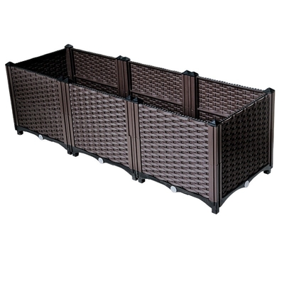 Home Drainable Deep Root Plastic Deck Planter Box Ketahanan Korosi