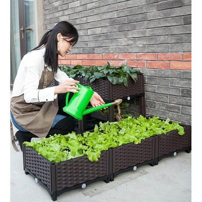 2 pcs Tinggi Polypropylene Plastic Raised Planter Boxes Untuk Perlindungan Matahari Taman