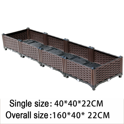 Rumah Tangga 80*40*22 CM Coklat Plastik Dibesarkan Kotak Penanam Persegi Panjang Gaya Eropa
