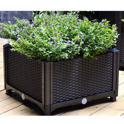 Kualitas Tinggi Plastik Persegi Stackable Raised Garden Bed dengan harga murah kotak Planter Garden Plant Bed