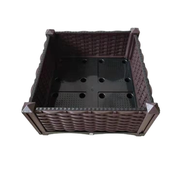Kualitas Tinggi Plastik Persegi Stackable Raised Garden Bed dengan harga murah kotak Planter Garden Plant Bed