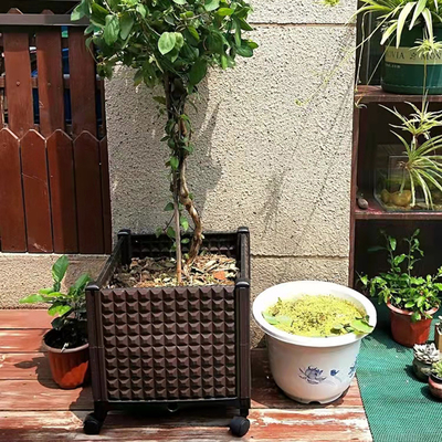 Gaya Eropa nyaman satu kotak persegi panjang besar pot bunga plastik penanaman kotak penanaman berkebun