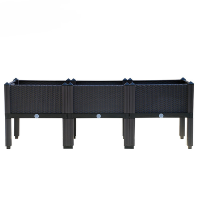 Mobile Plastic Raised Planters Pada Kaki 50 * 50 * 27CM Untuk Penanaman Sayuran