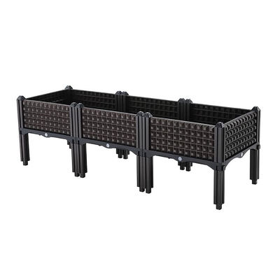 Mobile Plastic Raised Planters Pada Kaki 50 * 50 * 27CM Untuk Penanaman Sayuran