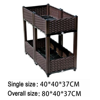 Kotak Penanam Berdiri Plastik Multilayer 120 * 40 * 67cm Untuk Balkon