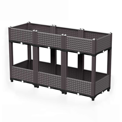 Kotak Penanam Berdiri Plastik Multilayer 120 * 40 * 67cm Untuk Balkon