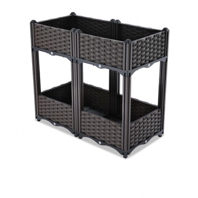 Balkon Rectangle Elevated Plastic Planter Box Tiga Dimensi Multi Layer