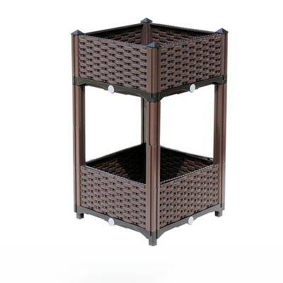 Balkon Rectangle Elevated Plastic Planter Box Tiga Dimensi Multi Layer