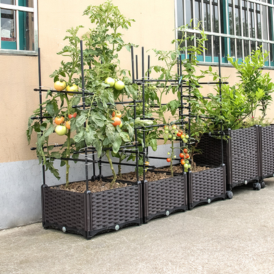 Double Layer 71cm High Plastic Garden Boxes Outdoor Plastic Planter Boxes