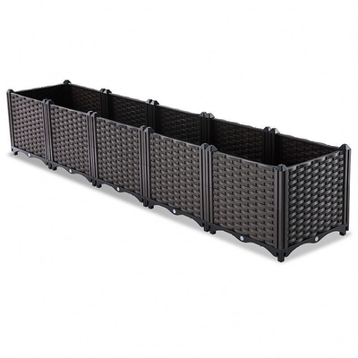 Restoran Patio Plastic Garden Planter Box 160 * 40 * 37cm Logo Disesuaikan