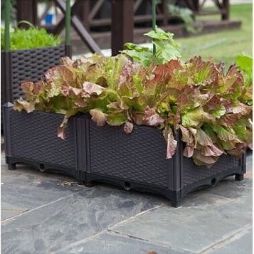 ISO9001 Brown Plastic Grow Box Kotak Penanam Plastik Daur Ulang Tahan UV