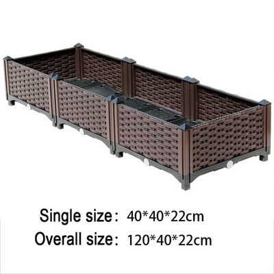 ISO9001 Brown Plastic Grow Box Kotak Penanam Plastik Daur Ulang Tahan UV