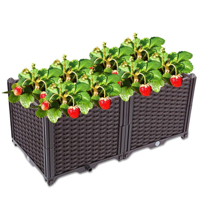Lukisan Warna Kebocoran Bukti Kotak Penanam Taman Plastik 80 * 40 * 37cm Disesuaikan