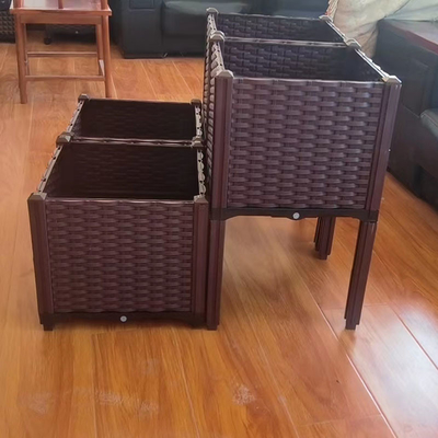 Self Watering Elevated Plastic Rectangle Planter Box Untuk Taman Luar Ruangan
