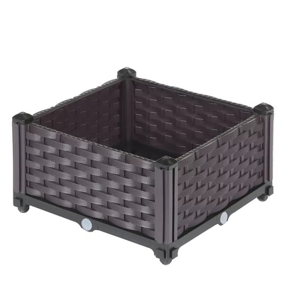 Outdoor Rectangular Stackable Flower Pot Plastic Raised Garden Bed