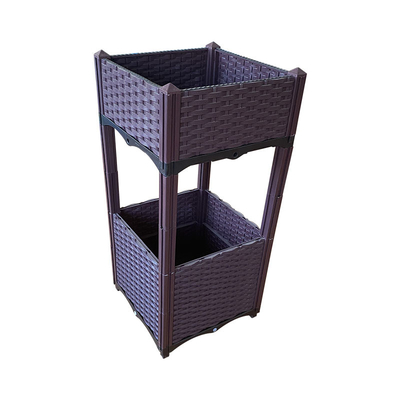 BSCI Large Square Plastic Planter Box 2 Layer Desain Minimalis