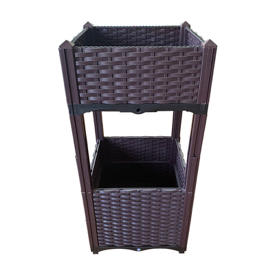 BSCI Large Square Plastic Planter Box 2 Layer Desain Minimalis