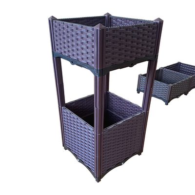 BSCI Large Square Plastic Planter Box 2 Layer Desain Minimalis