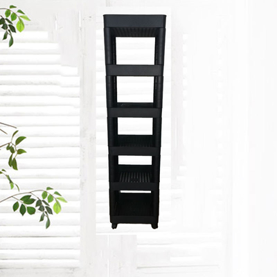 Multi Layer Shelf Troli Penyimpanan Plastik Ultra Tipis Ketahanan Kompresi